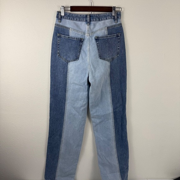 PacSun 90s Boyfriend Two Tone Colorblock High Rise Jeans Blue Size 28 EUC - Picture 2 of 12